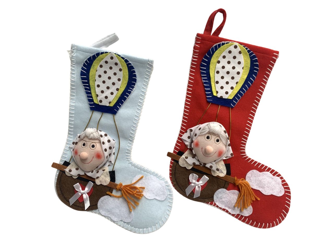 CALZA VALERIA 1 32CM IN PANNO C/BEFANA ASS. 239