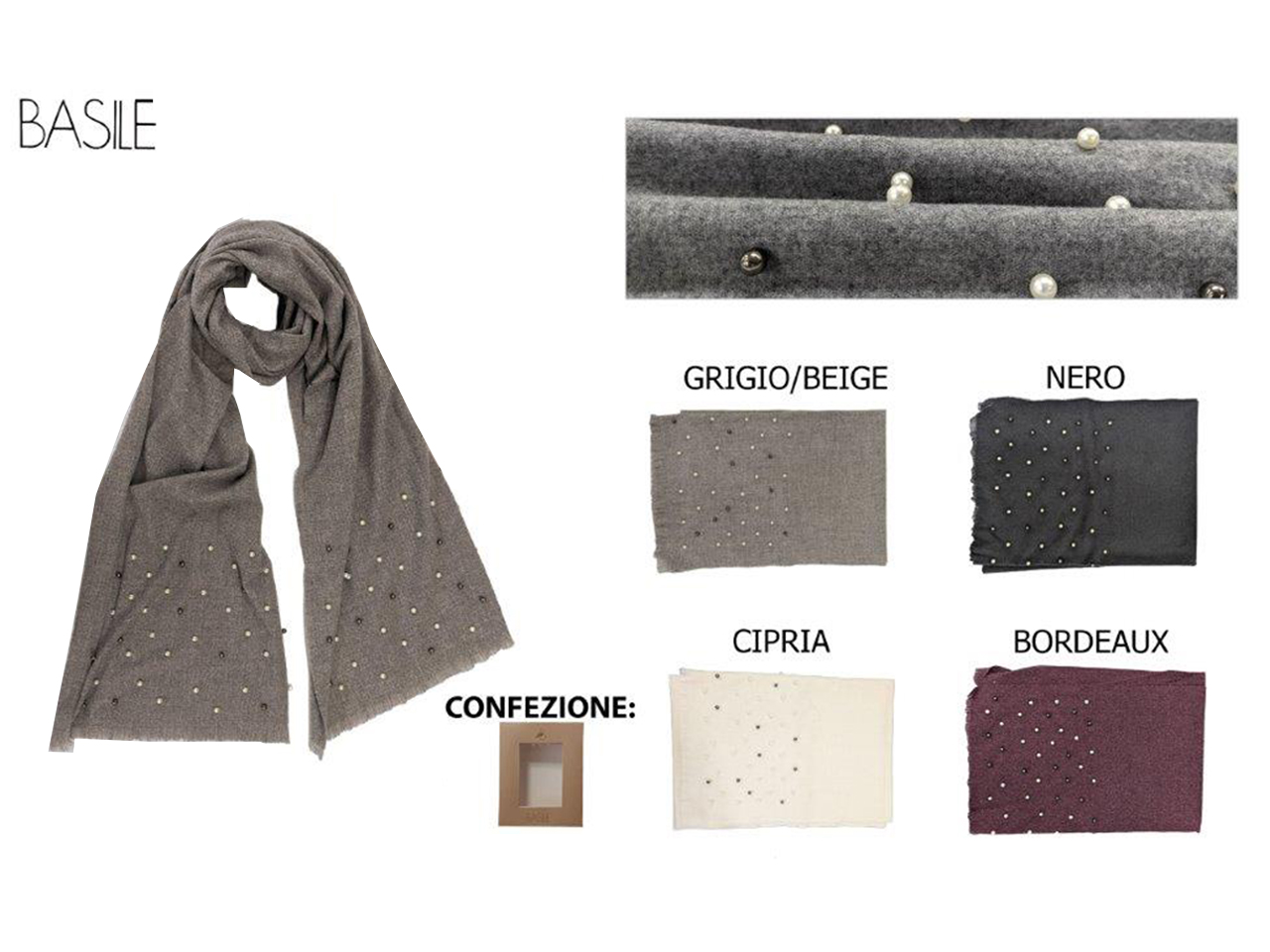 STOLA TINTA UINITA BASILE COLORI ASSORTITI BS.1207 STOLA TINTA UINITA BASILE COLORI ASSORTITI BS.1207