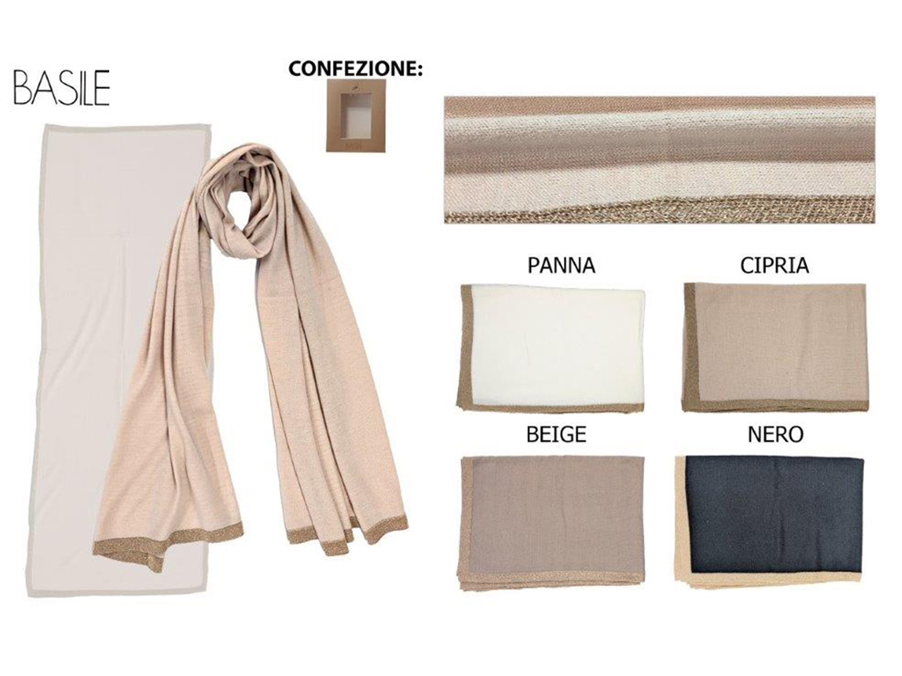 STOLA A MAGLIA BASILE COLORI ASSORTITI BS.1208 STOLA A MAGLIA BASILE COLORI ASSORTITI BS.1208