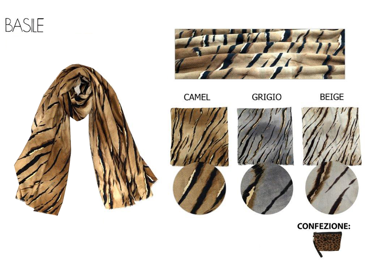 SCIARPA TIGRATA BASILE COLORI ASSORTITI BS.1191