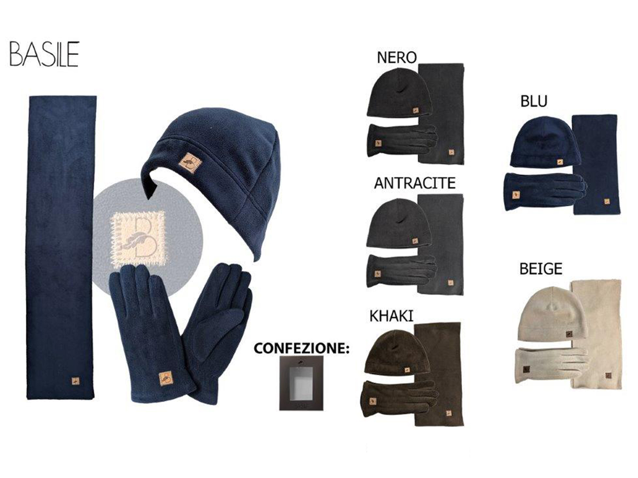 SET SCIARPA/CAPPELLO/GUANTO COLORI ASS.BS.1250