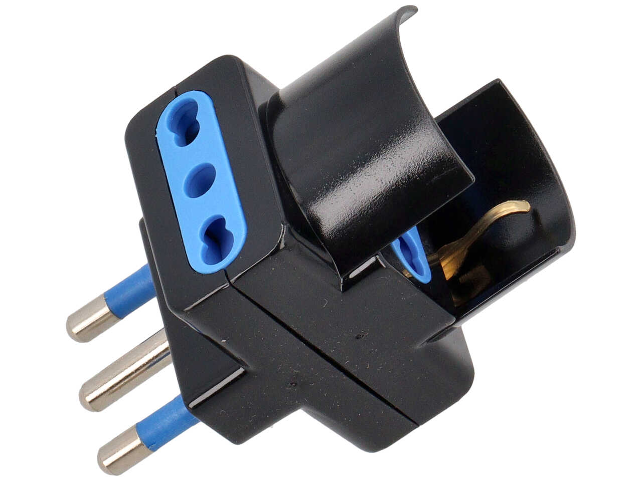 ADATTATORE TRIPLO SCHUKO NERO 8012/N/F