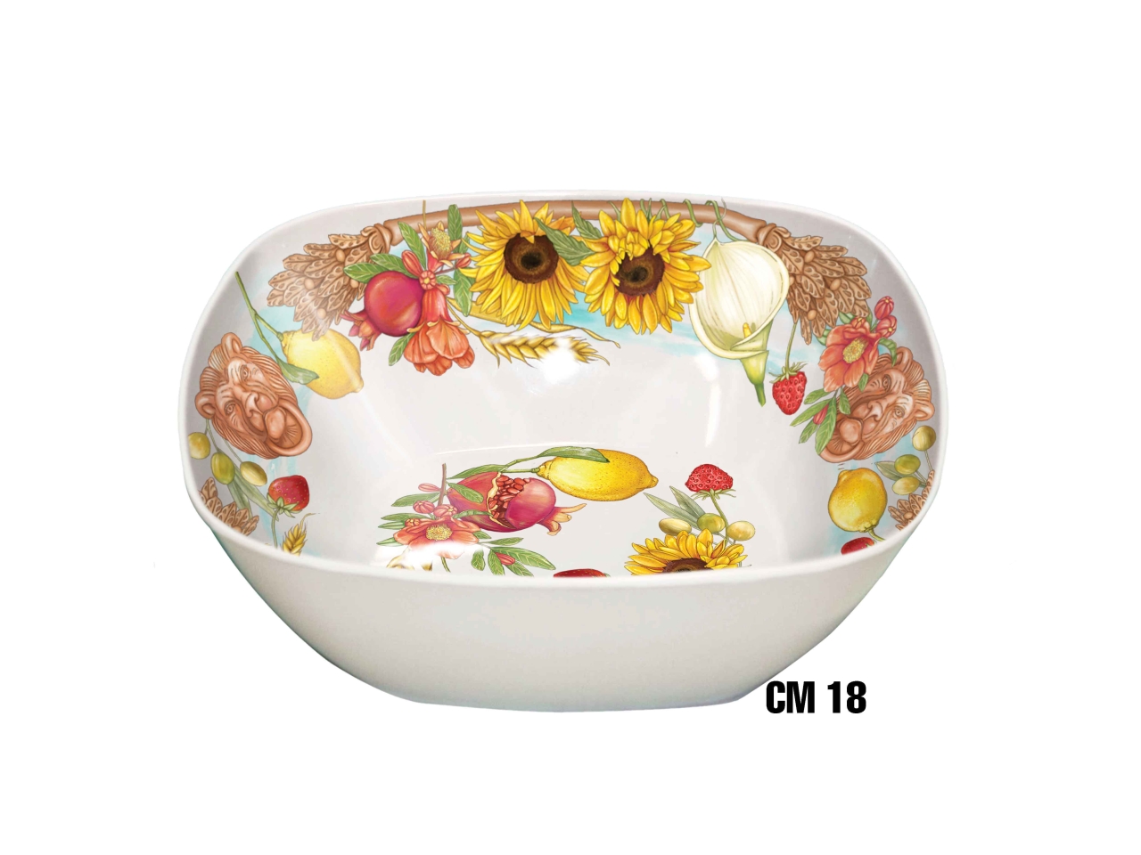 TERRACOTTA CESTINO MELAM. QUADR.18CM ME-1644-2722