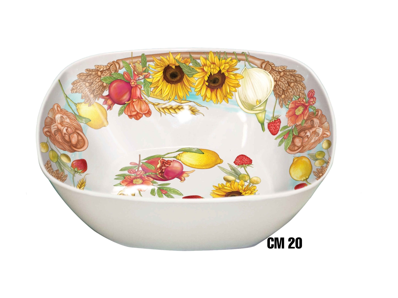 TERRACOTTA CESTINO MELAM. QUADR.20CM ME-1644-2724