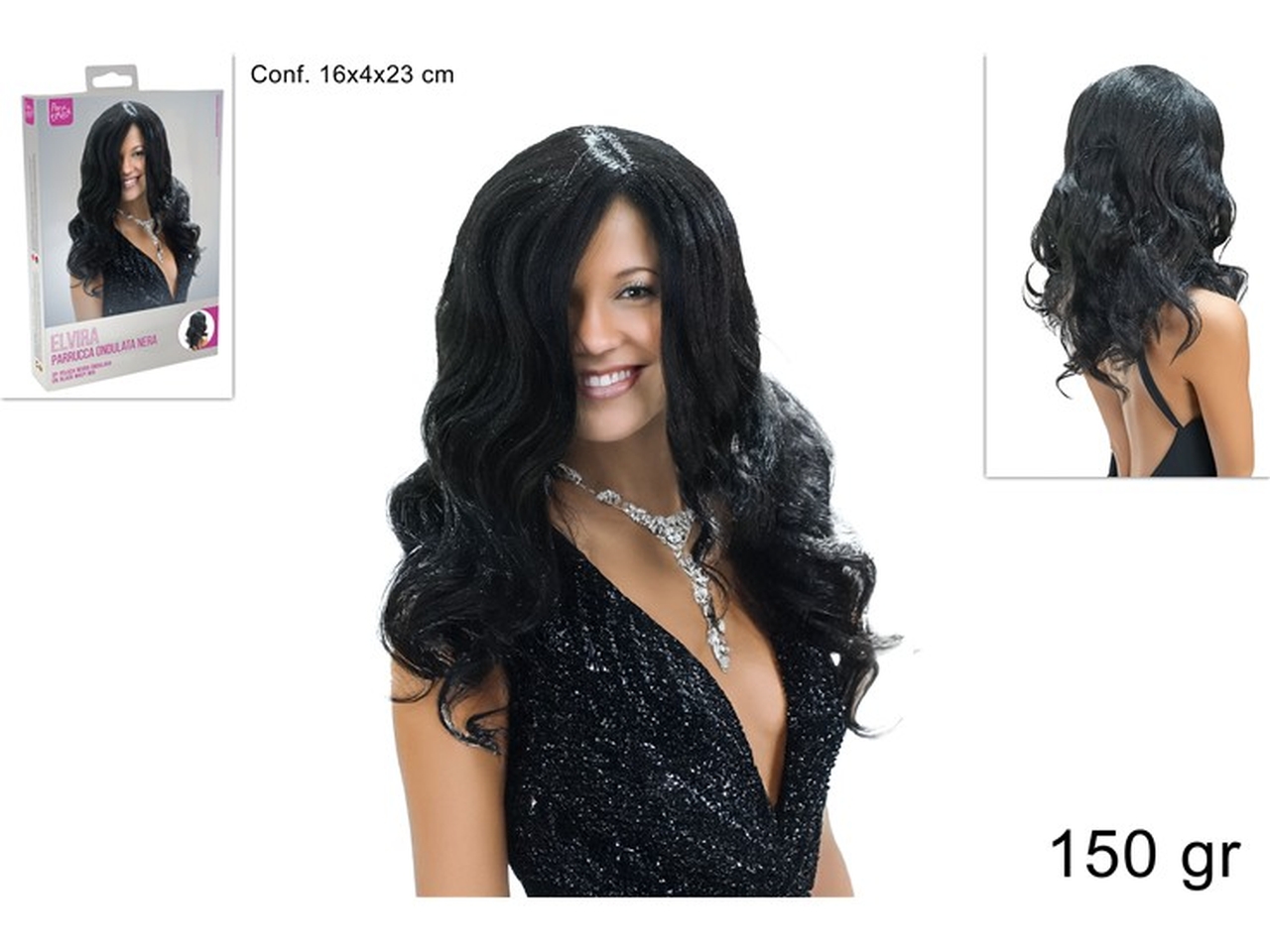 PARRUCCA LUNGA ONDULATA NERA XCA25001491