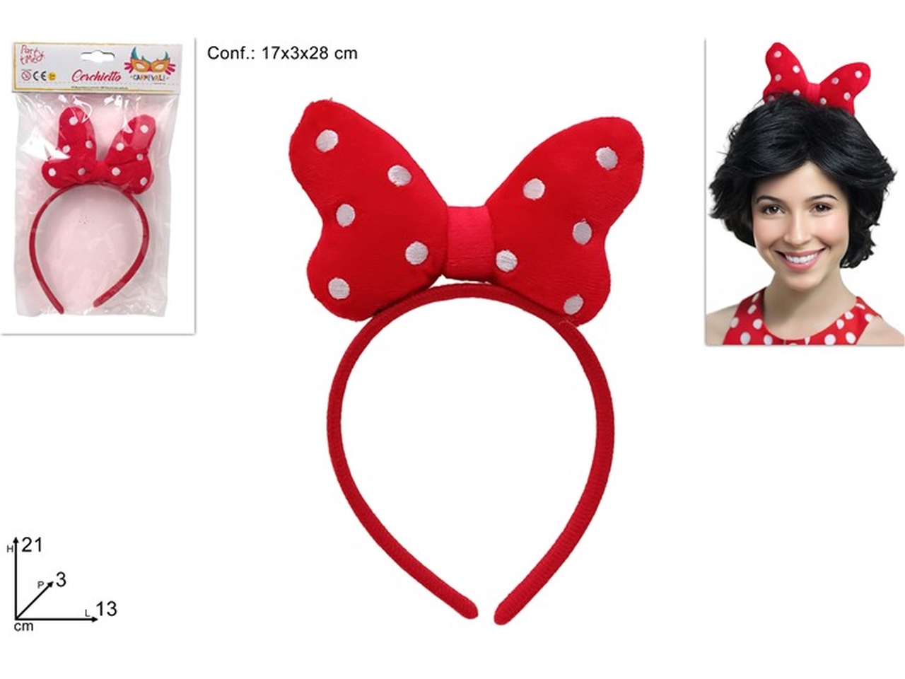 CERCHIETTO C/FIOCCO ROSSO A POIS XCA24000661 CERCHIETTO C/FIOCCO ROSSO A POIS XCA24000661