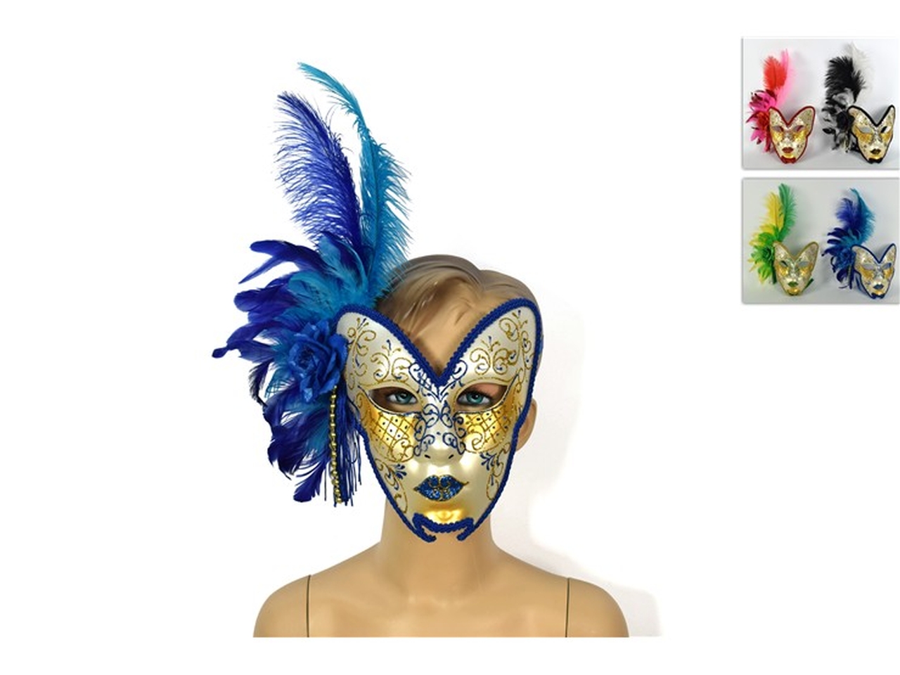 MASCHERA CON PIUME COL. ASS. XCA19000411