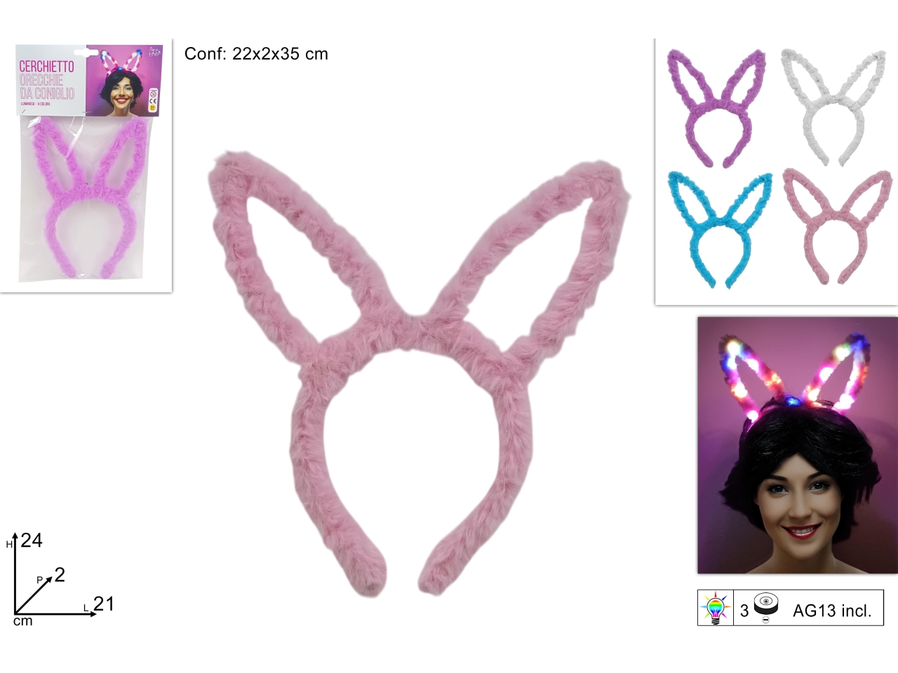 CERCHIETTO CONIGLIO PELLICCIA C/LUCE XPA25000391 CERCHIETTO CONIGLIO PELLICCIA C/LUCE XPA25000391