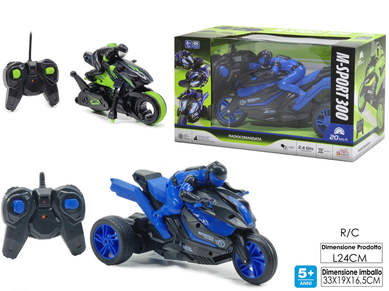 MOTO R/C C/FUNZ.ASS C/LED 102756 MOTO R/C C/FUNZ.ASS C/LED 102756