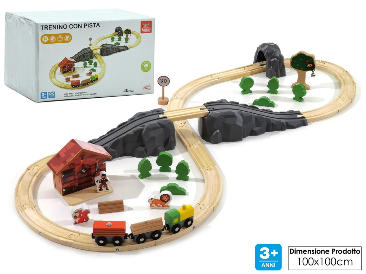 WOOD WORLD-PISTA TRENINO C/ACC. LEGNO 721103 WOOD WORLD-PISTA TRENINO C/ACC. LEGNO 721103