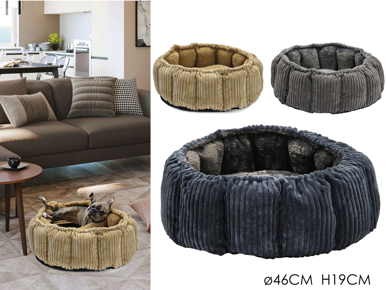 CUCCIA TONDA Ø46X19CM 3ASS 795650