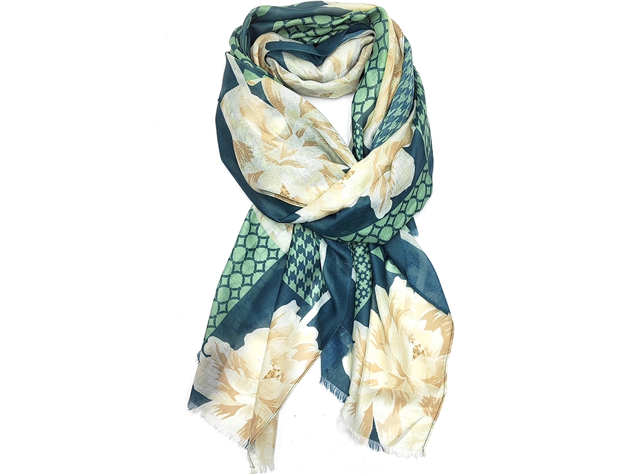 SCIARPA SCACCHIERA VERDE 80X180CM LB25W201-62