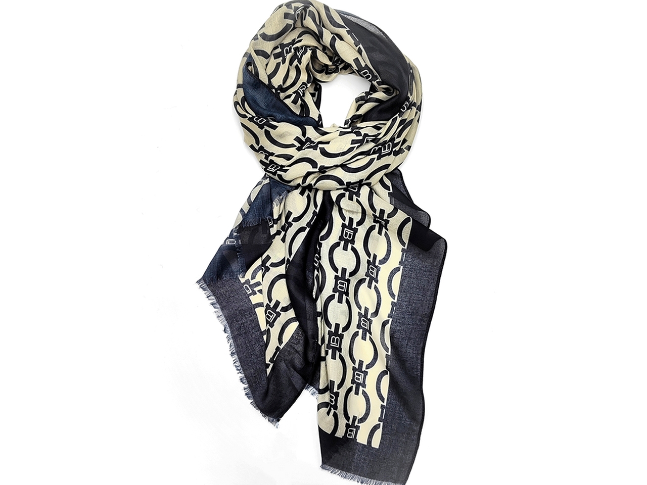 SCIARPA CATENA NERO 80X180CM 100%PL LB25W202-20