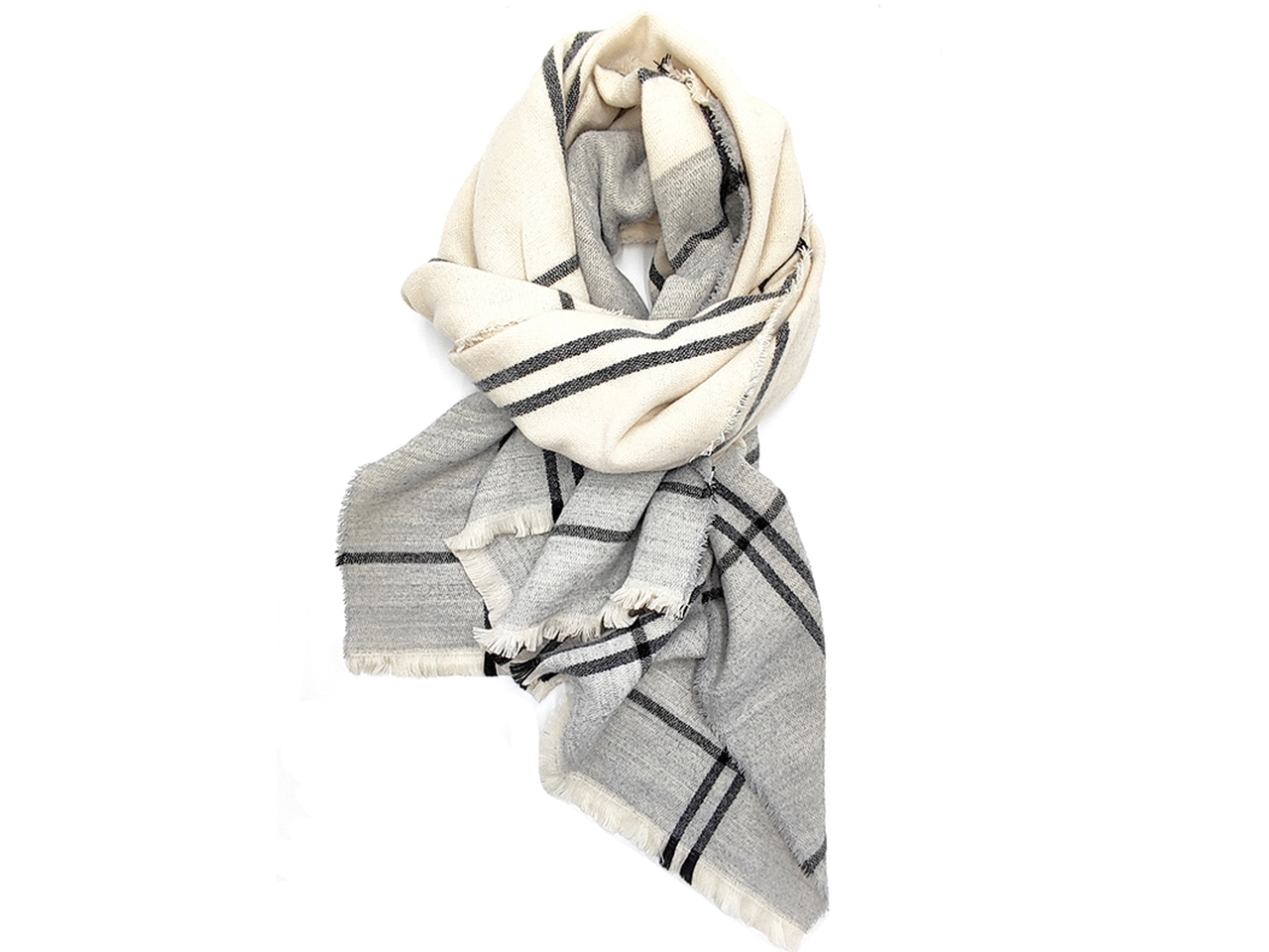 SCIARPA PANNA/GRIGIO 90X200CM 100%PC LB25W227-18