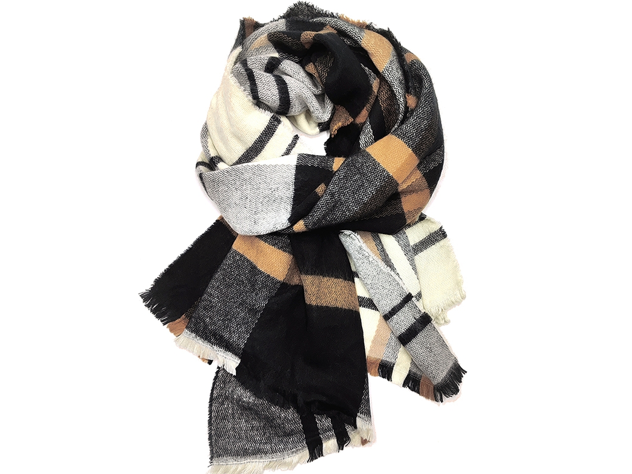 SCIARPA SCOZZESE NERO 70X210CM 100%PC LB25W230-20