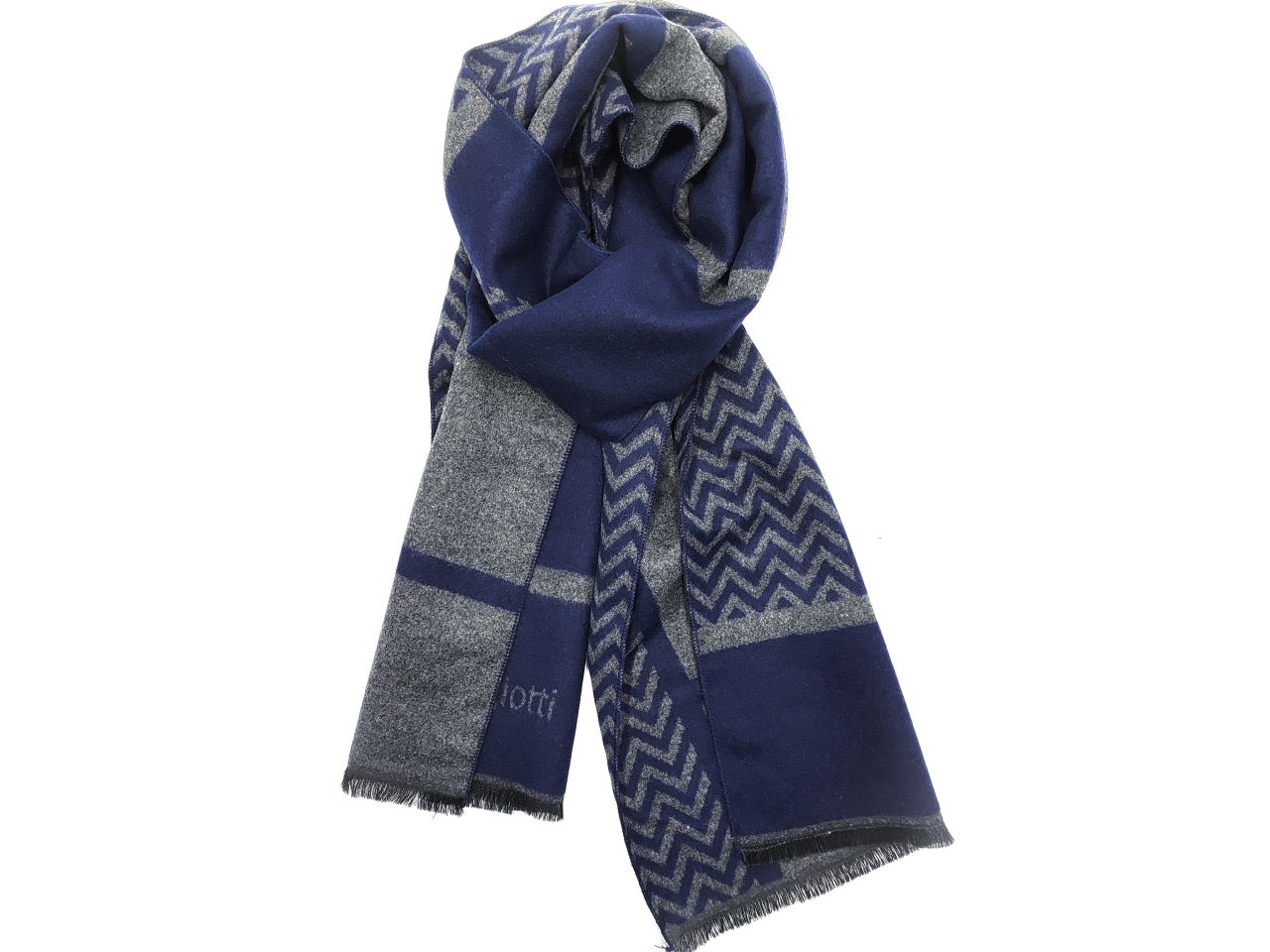 SCIARPA UOMO ZIGZAG BLU 33X185CM LB25W256-14