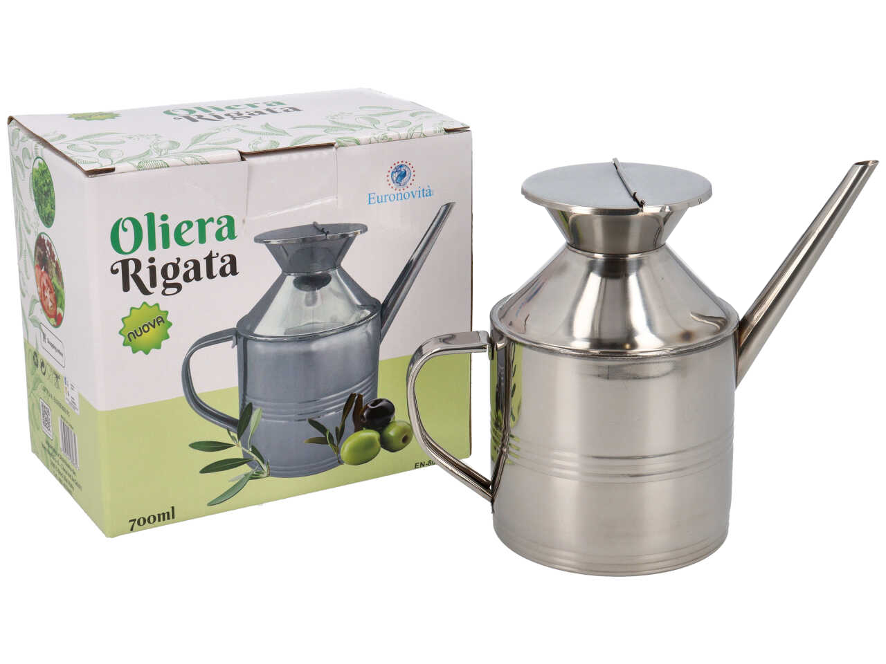 OLIERA RIGATA 9CM IN ACCIAIO EN-80632