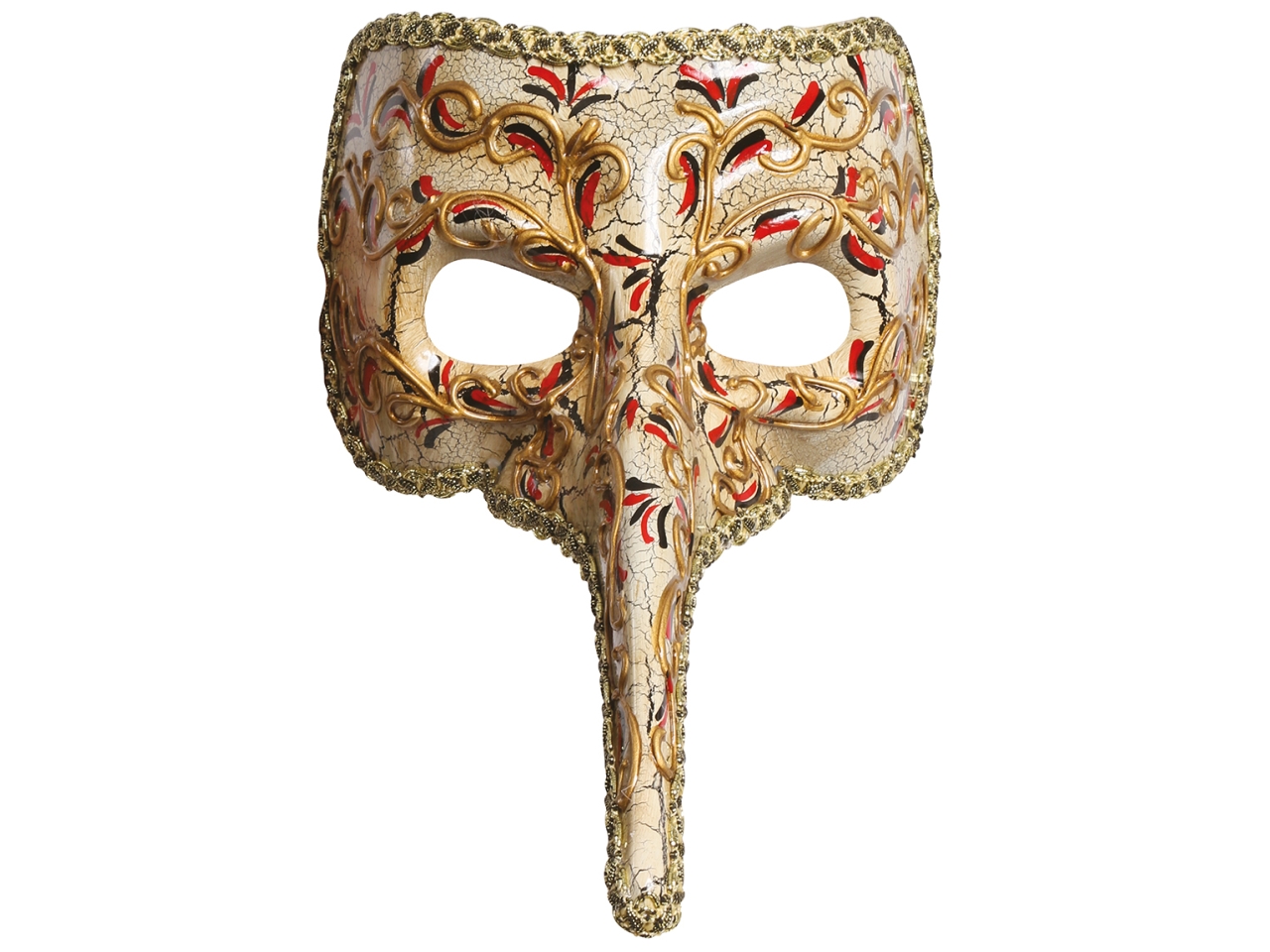 MASCHERA VENEZIANA NASO LUNGO DECORATA 12924