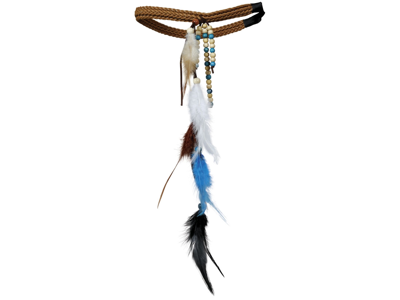 FASCIA INDIANA CON PIUME E PERLINE 16854 FASCIA INDIANA CON PIUME E PERLINE 16854