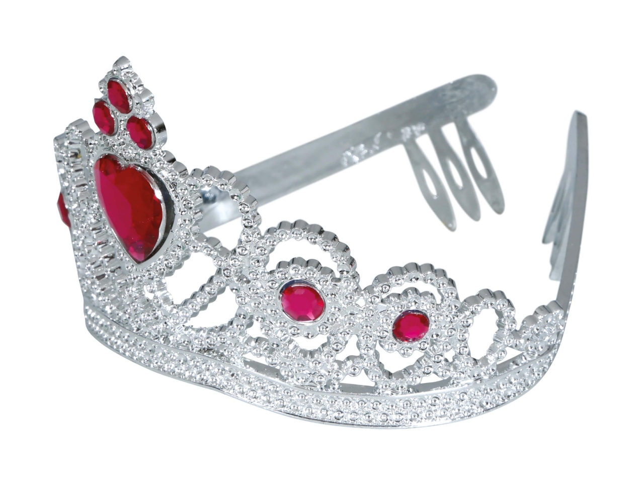 CORONCINA PRINCIPESSA ARGENTO C/PIETRE ROSSE 17007