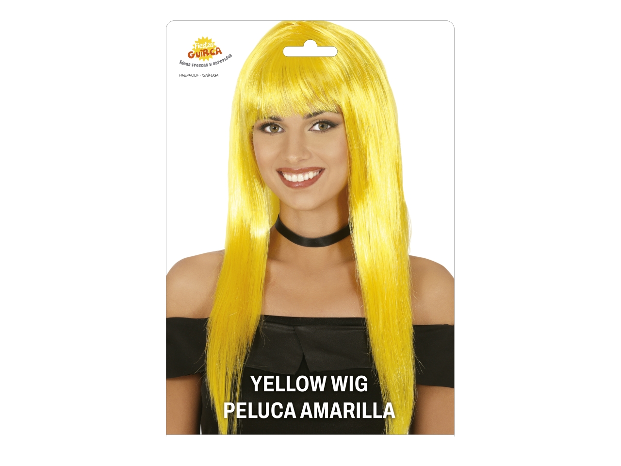 PARRUCCA LUNGA LISCIA CON FRANGIA GIALLA 4454