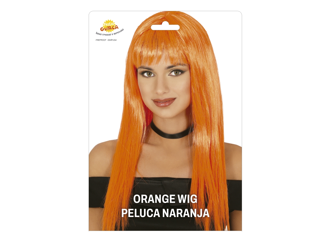 PARRUCCA LUNGA LISCIA CON FRANGIA ARANCIO 4459