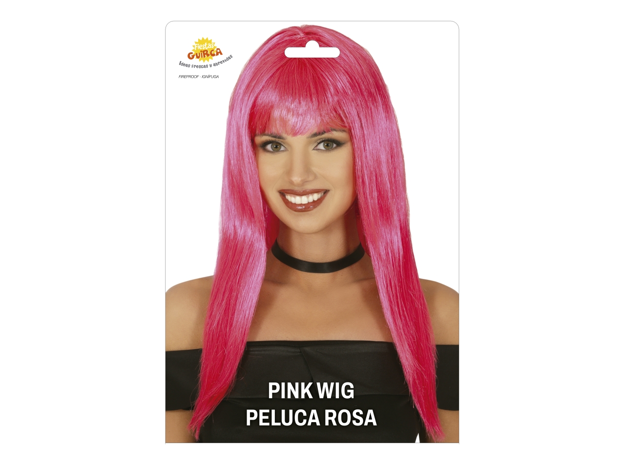 PARRUCCA LUNGA LISCIA CON FRANGIA ROSA 4462