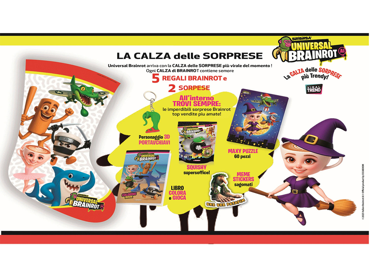 CALZA BEFANA BRAINROT CON 7 SORPRESE CIA26183 CALZA BEFANA BRAINROT CON 7 SORPRESE CIA26183