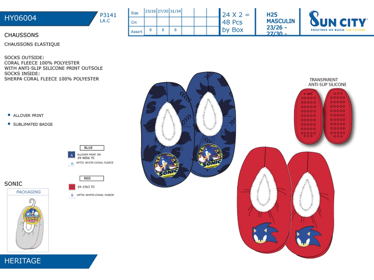SONIC PANTOFOLA INVERNALE 23-34 HY06004