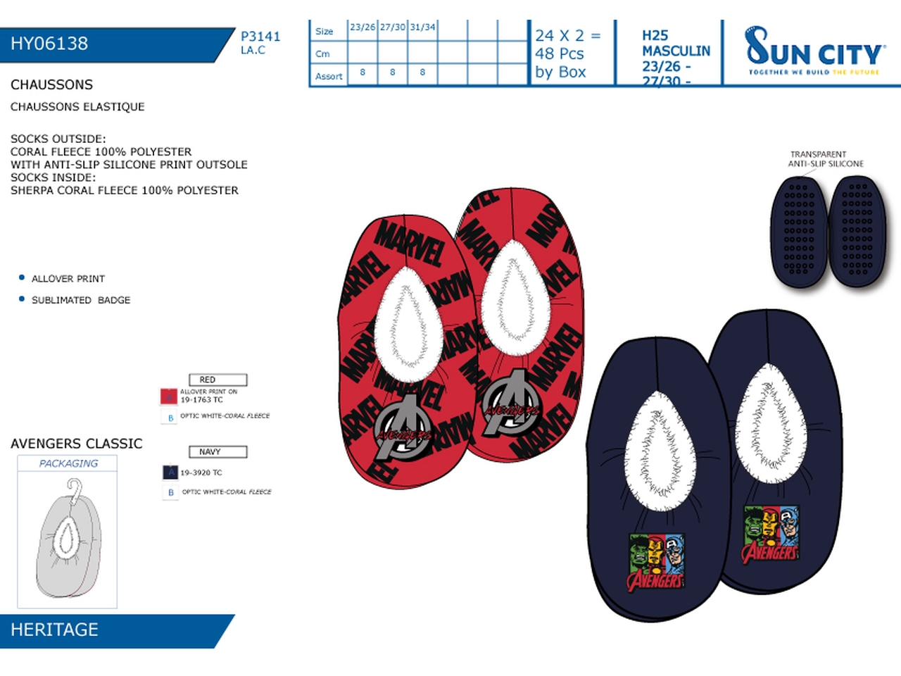 AVENGERS PANTOFOLA INVERNALE 23-34 HY06138