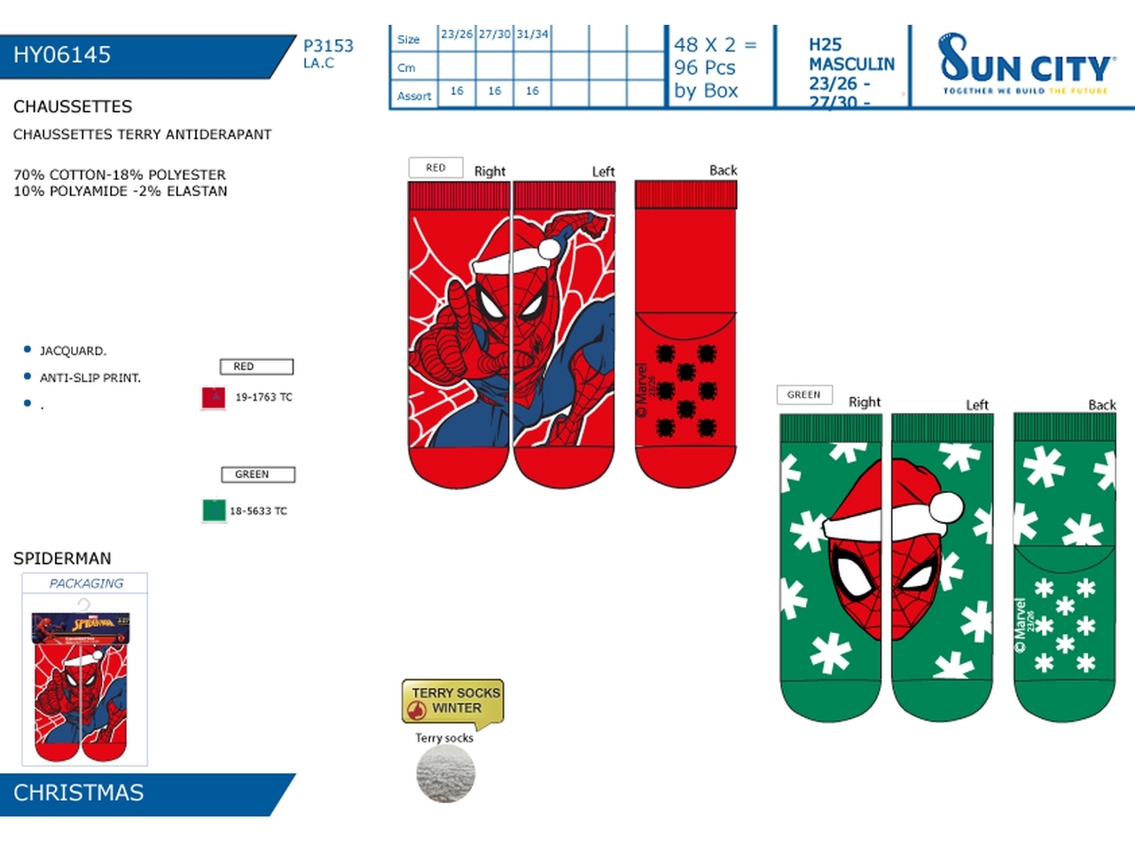 SPIDERMAN CALZE ANTISCIVOLO 23-37 HY06145