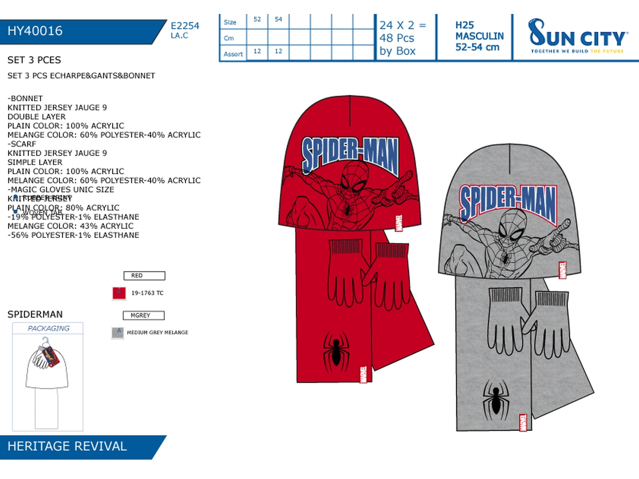 SPIDERMAN CAPPELLO GUANTI E SCIARPA HY40016