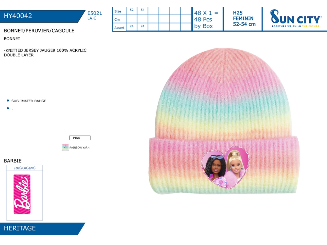 BARBIE CAPPELLO TG.52-54 HY40042