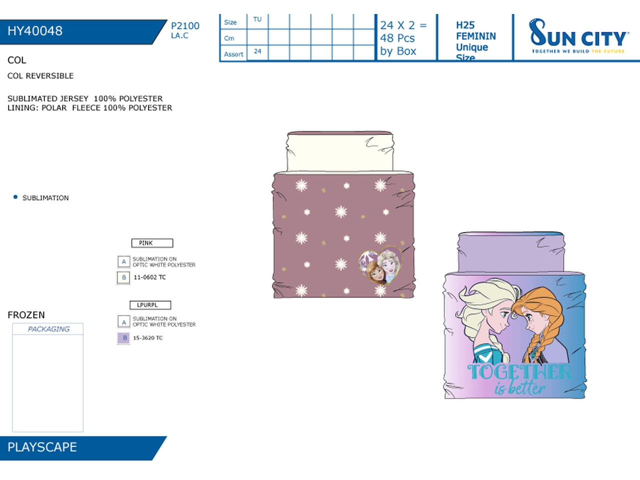 FROZEN COLLO DOUBLE FACEHY40048 FROZEN COLLO DOUBLE FACEHY40048