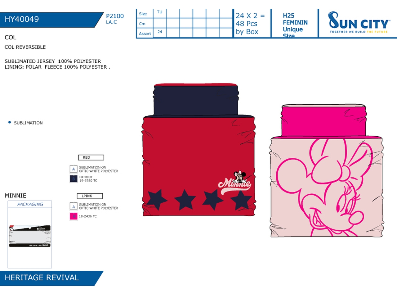 MINNIE COLLO DOUBLE FACE HY40049 MINNIE COLLO DOUBLE FACE HY40049