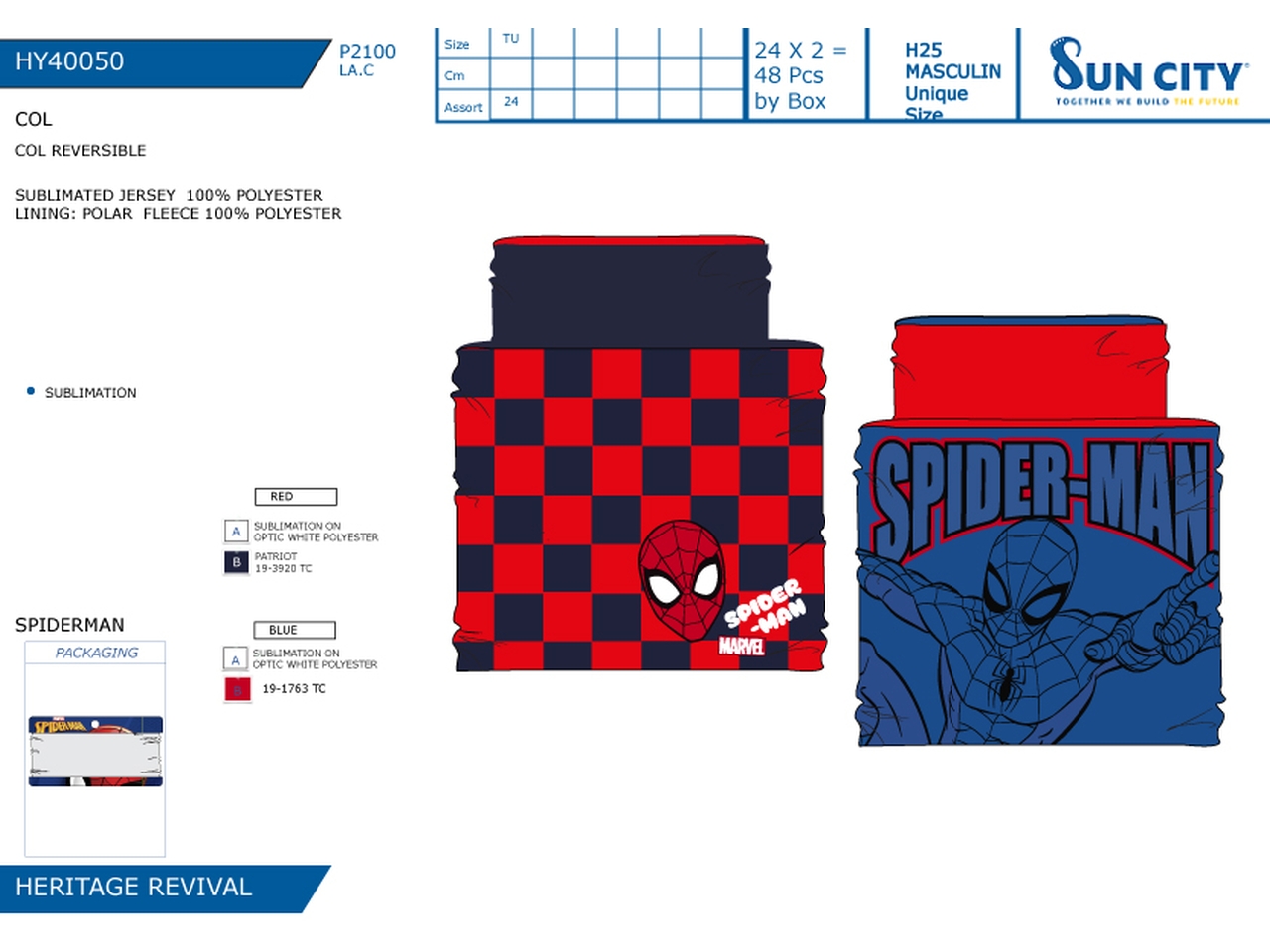 SPIDERMAN COLLO DOUBLE FACE HY40050