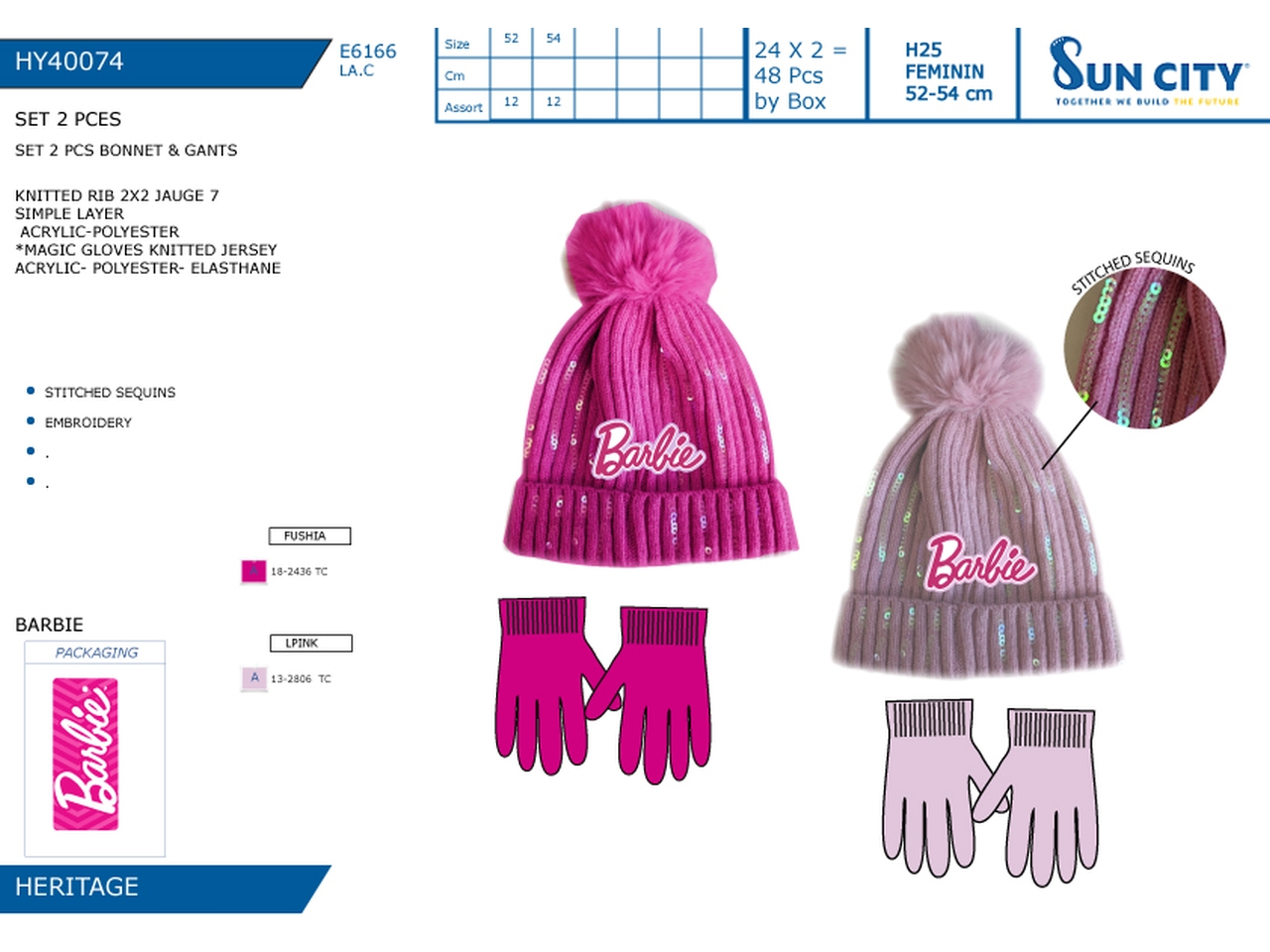 BARBIE CAPPELLO E GUANTI HY40074