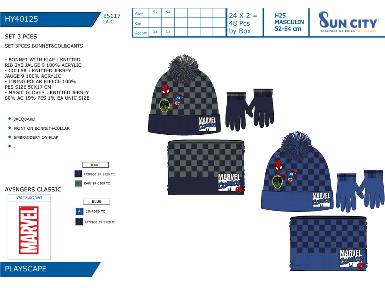 AVENGERS CAPPELLO GUANTI E COLLO HY40125