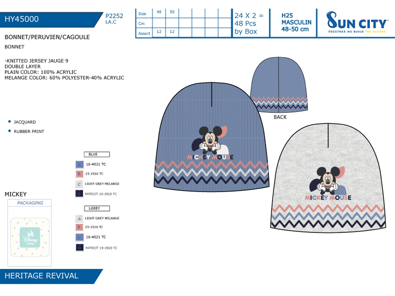 MICKEY CAPPELLO TG. 48-50 HY45000