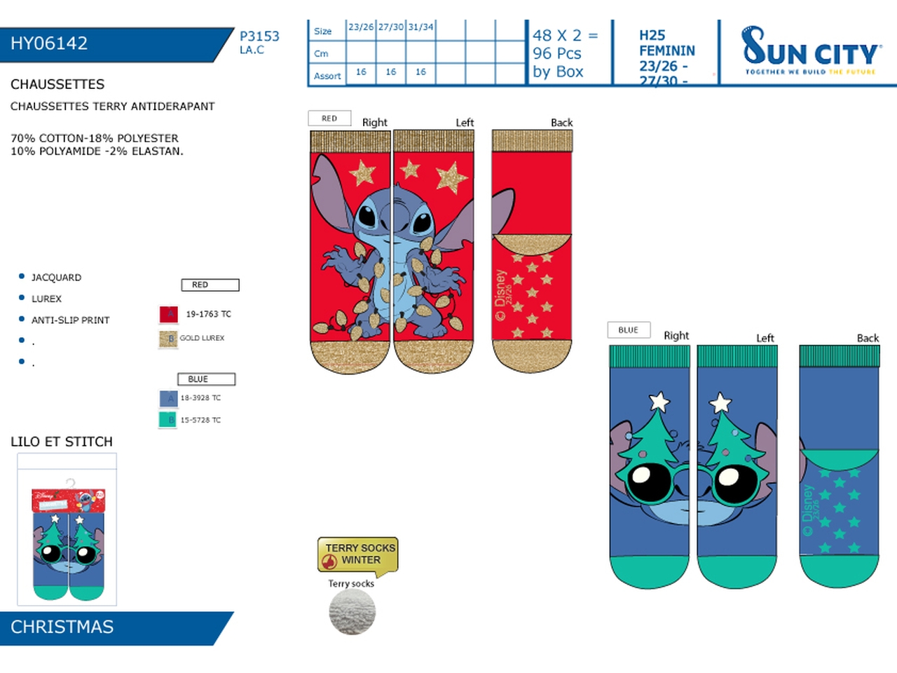 LILO E STITCH CALZE ANTISCIVOLO 23-34 HY06142