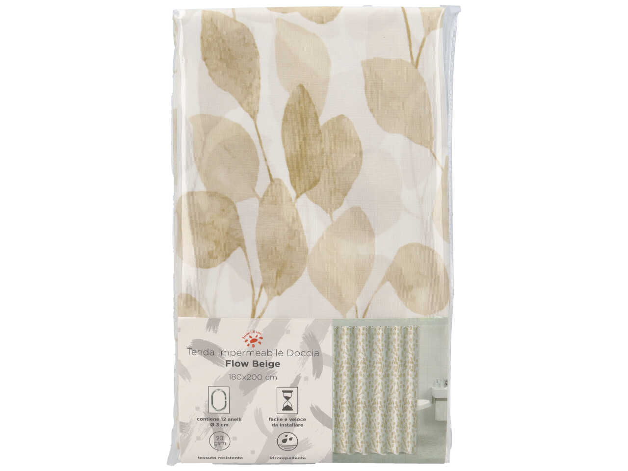 TENDA DOCCIA FLOW 180X200 BEIGE 11995306 TENDA DOCCIA FLOW 180X200 BEIGE 11995306