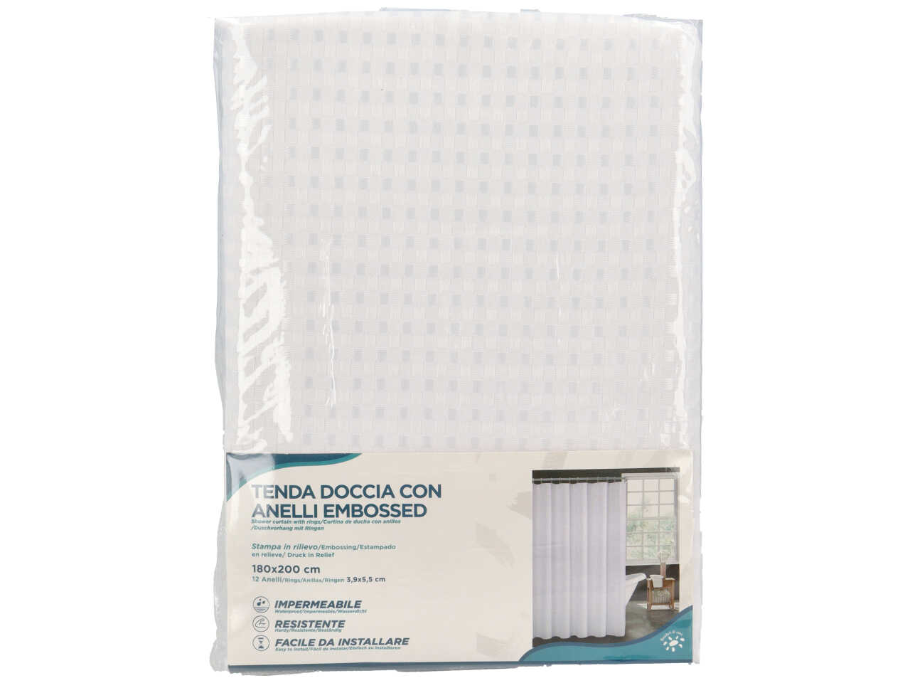 TENDA DOCCIA EMBOSSED 180X200 BIANCO 11999801 TENDA DOCCIA EMBOSSED 180X200 BIANCO 11999801