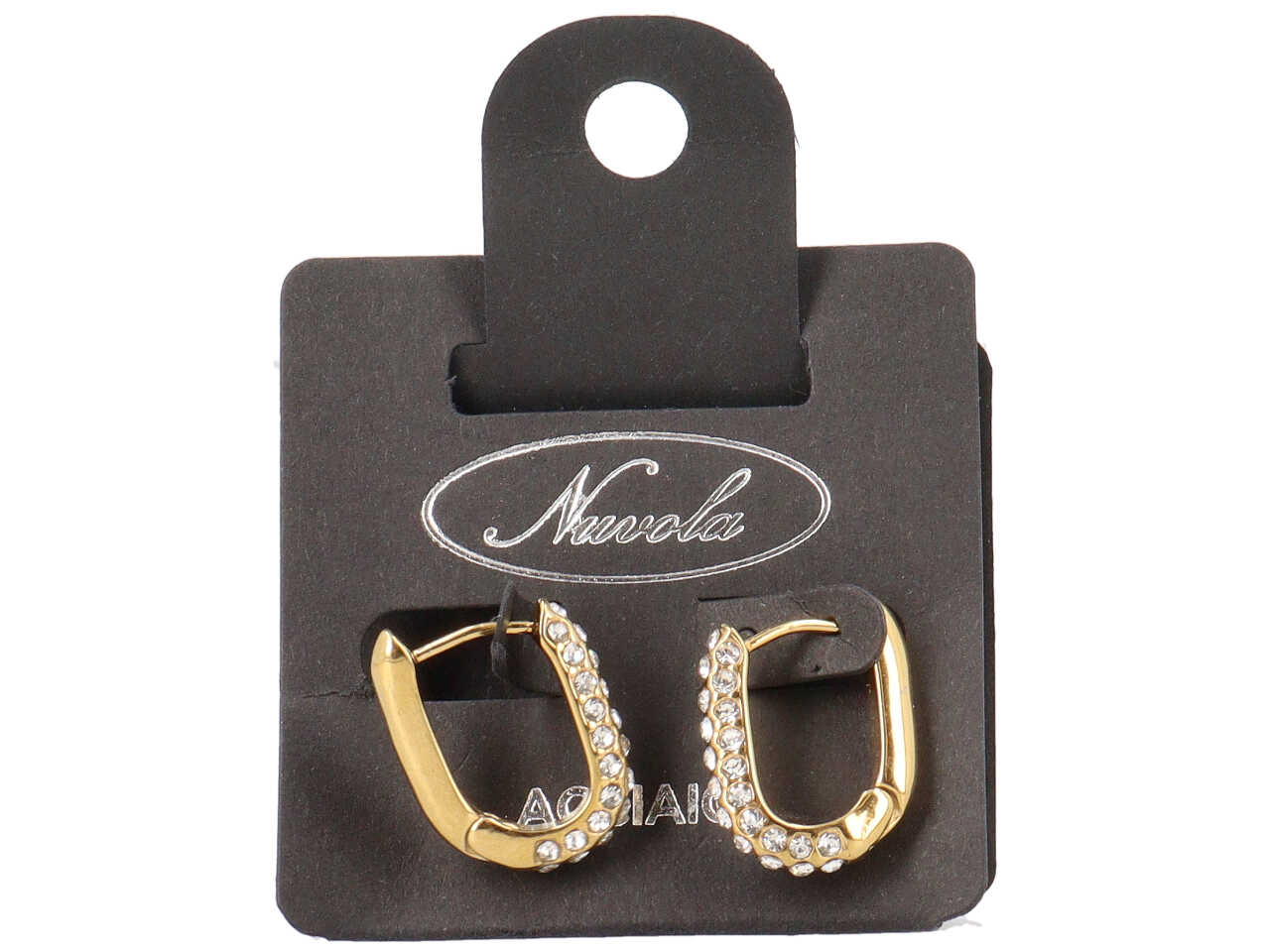 ORECCHINI CERCHIO A U C/PAVE’ ORO