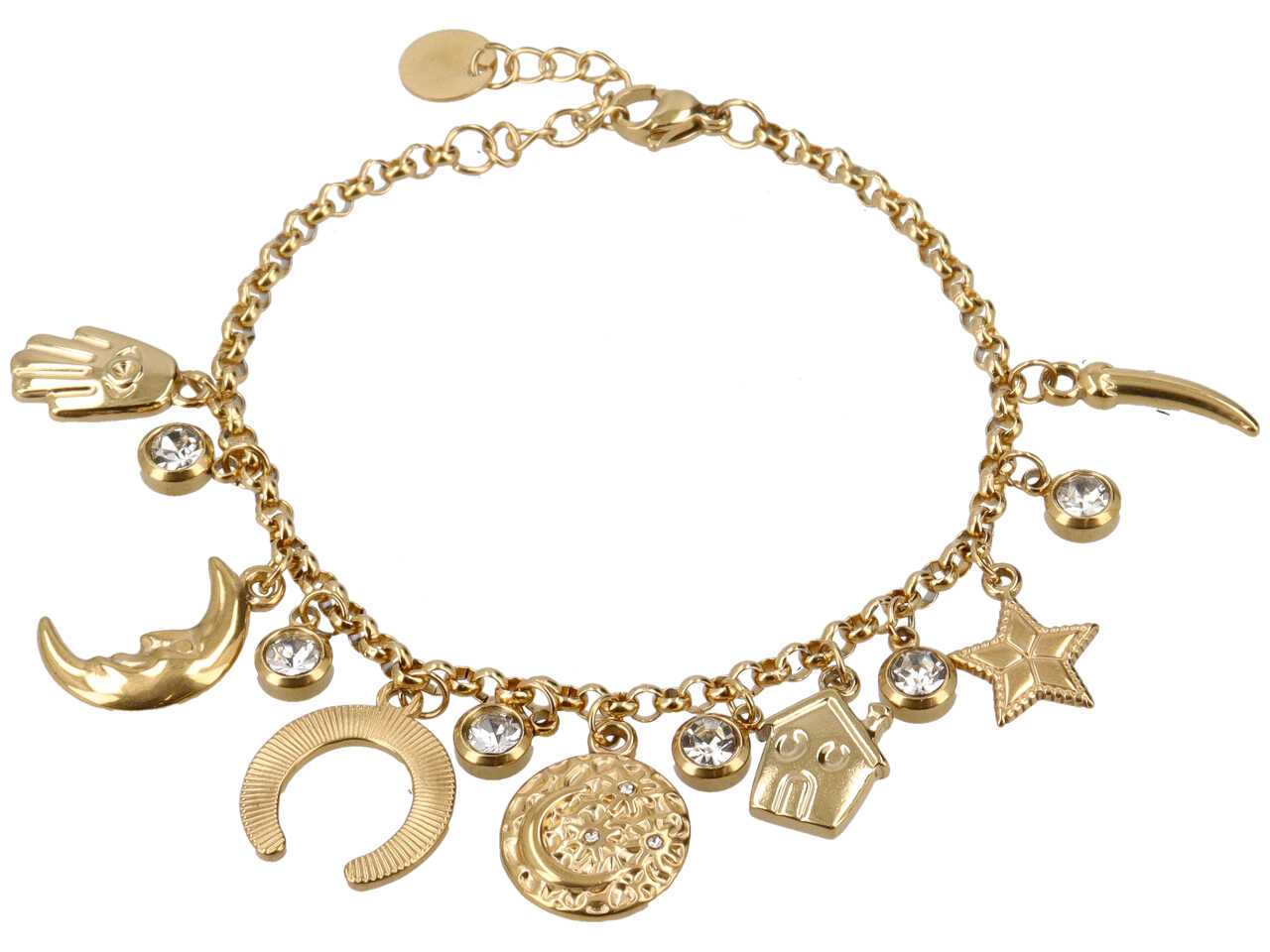 BRACCIALE LUCKY MOON E PUNTI LUCE ORO BRACCIALE LUCKY MOON E PUNTI LUCE ORO