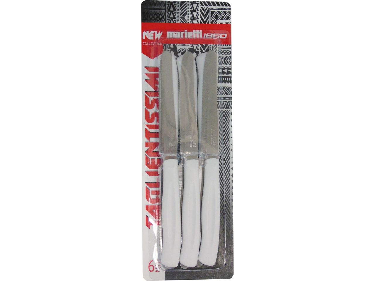 COLTELLI DA TAVOLA 11CM 6 PEZZI BIANCO 24TNB06B