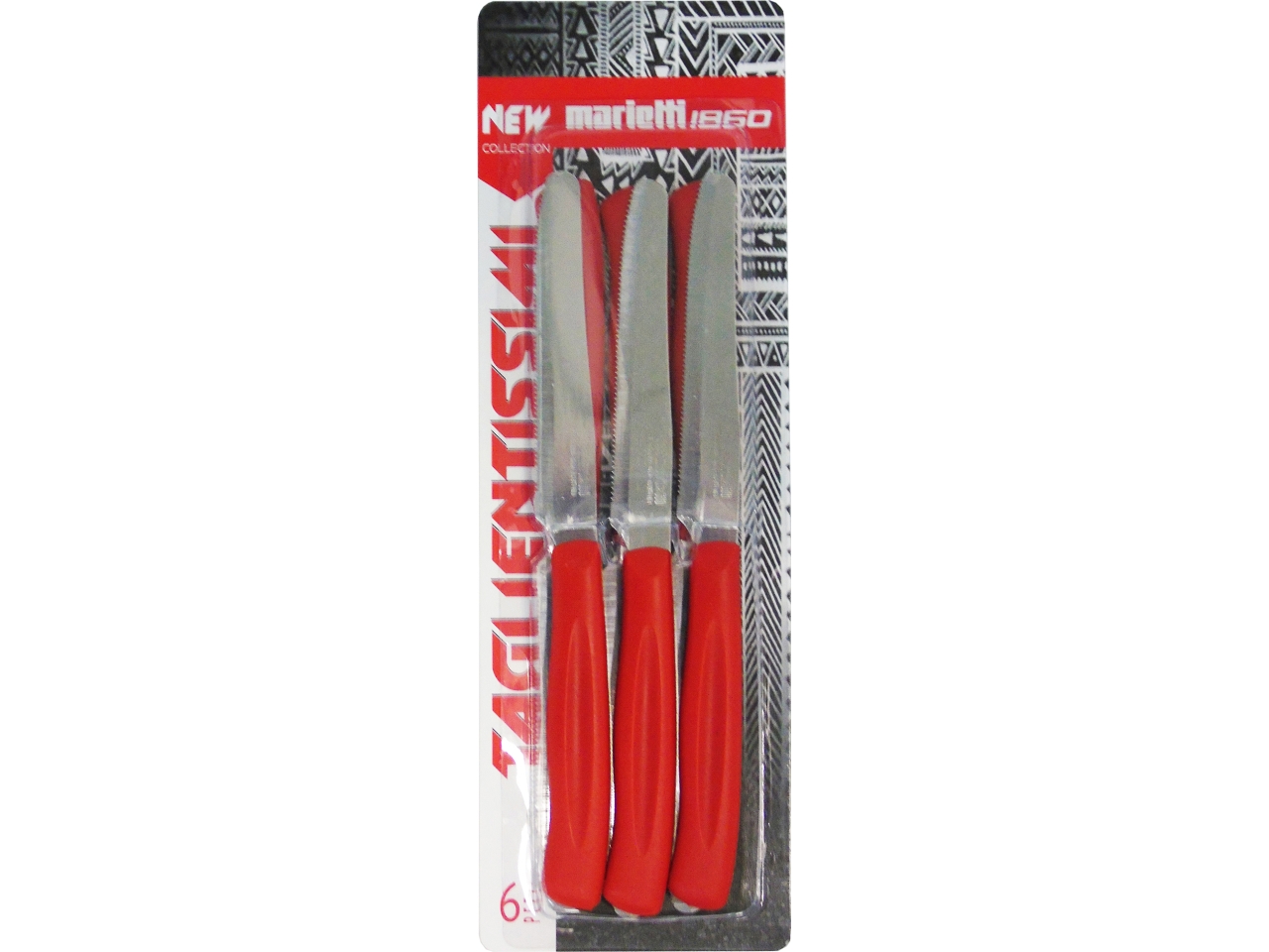 COLTELLI DA TAVOLA 11CM 6 PEZZI ROSSO 24TNB06R