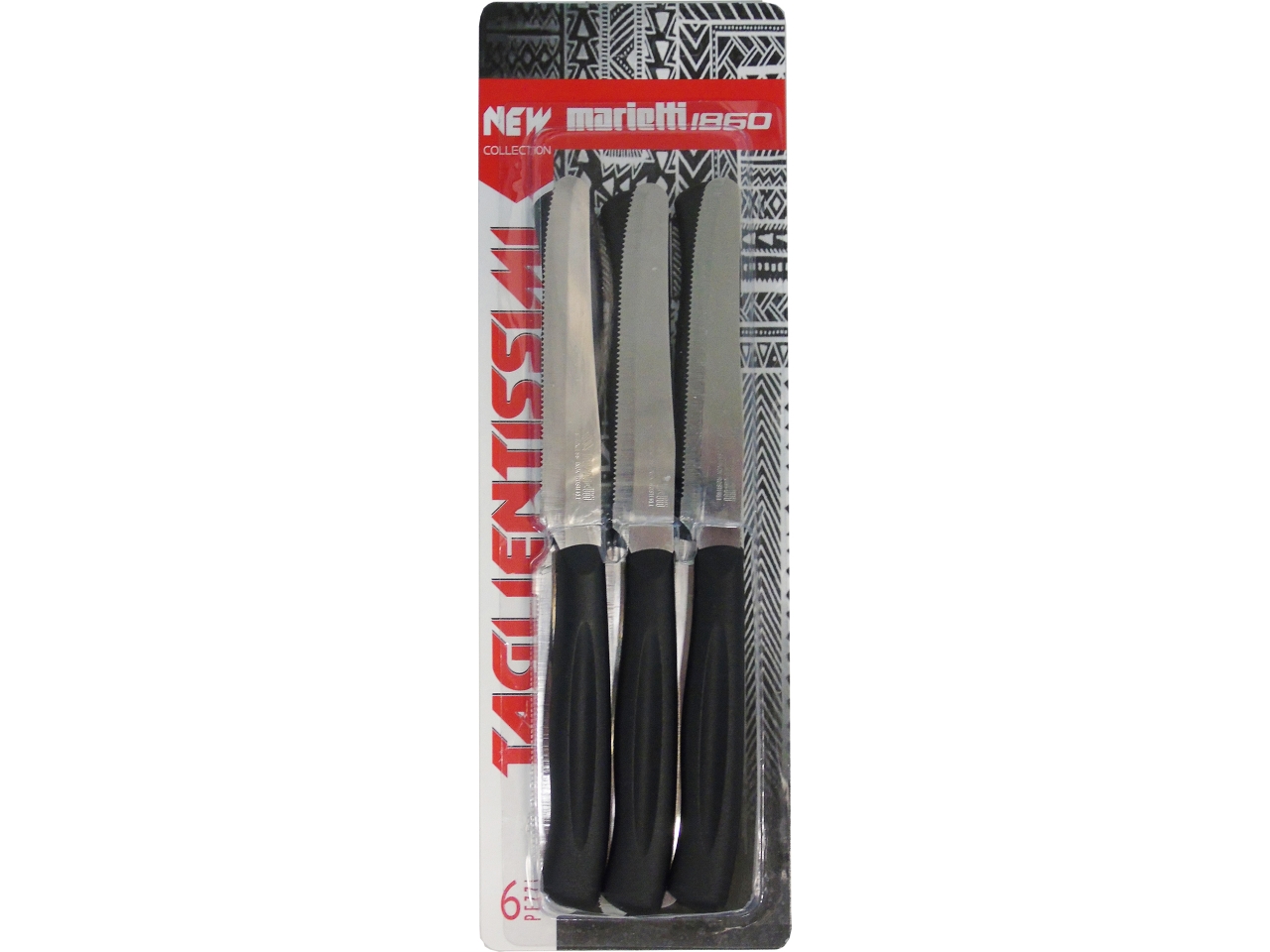 COLTELLI DA TAVOLA 11CM 6 PEZZI NERO 24TNB06N