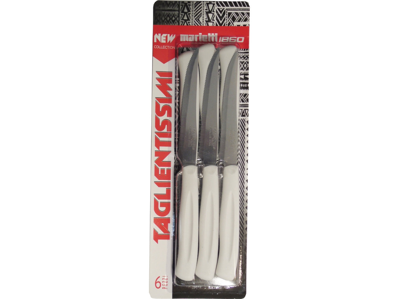 COLTELLI DA BISTECCA 11CM 6 PEZZI BIANCO 43TNB06B