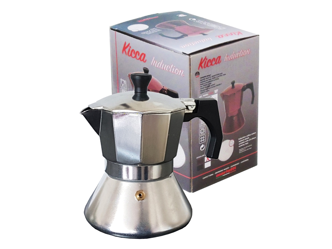 CAFFETTIERA KICCA INDUZIONE 3 TAZZE ALLUMIN. KC300 CAFFETTIERA KICCA INDUZIONE 3 TAZZE ALLUMIN. KC300