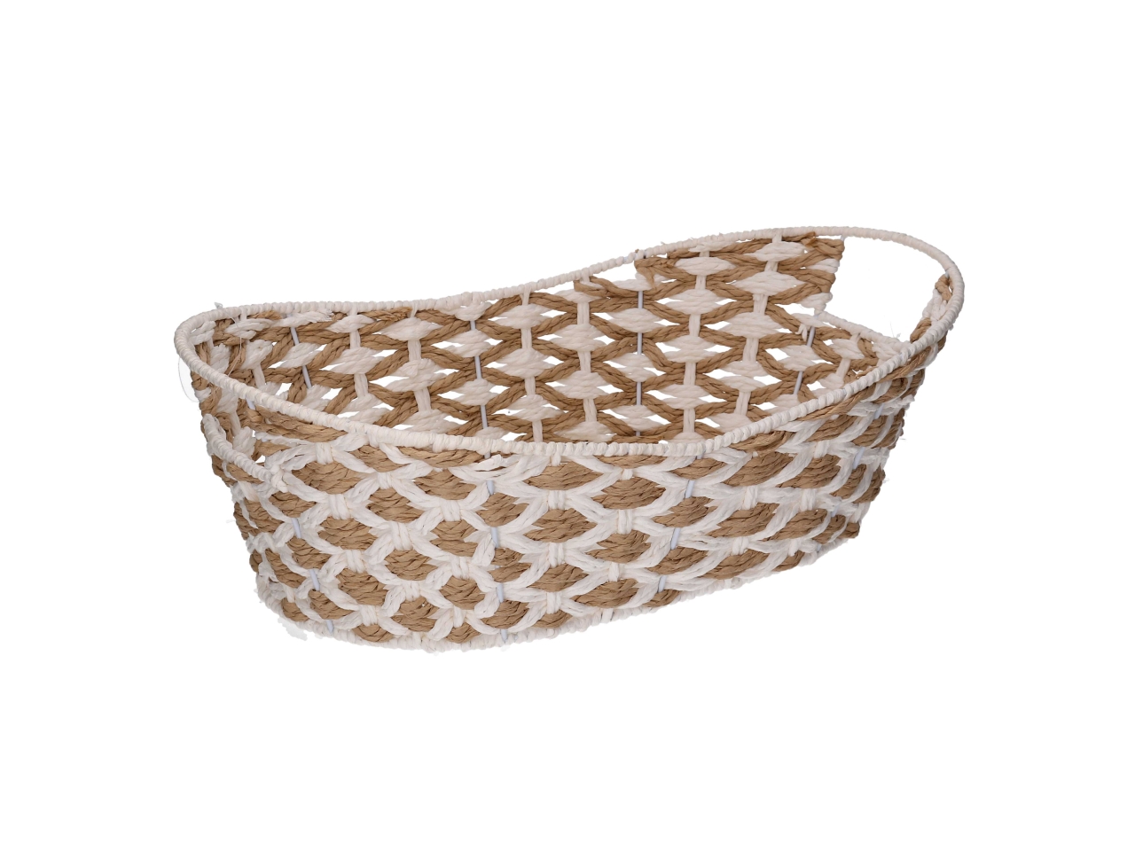 CESTA OVALE INTREC.NATURALE/BIAN.43X28CM9388110000